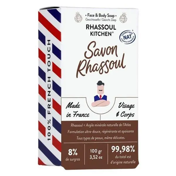 Monsieur Barbier Глинен сапун за лице и тяло - Monsieur Barbier Face and Body Soap Rhassoul Kitchen, 100 гр