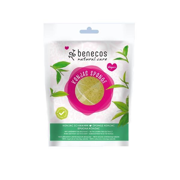 Benecos Гъба Konjac със зелен чай за смесена или суха кожа Benecos