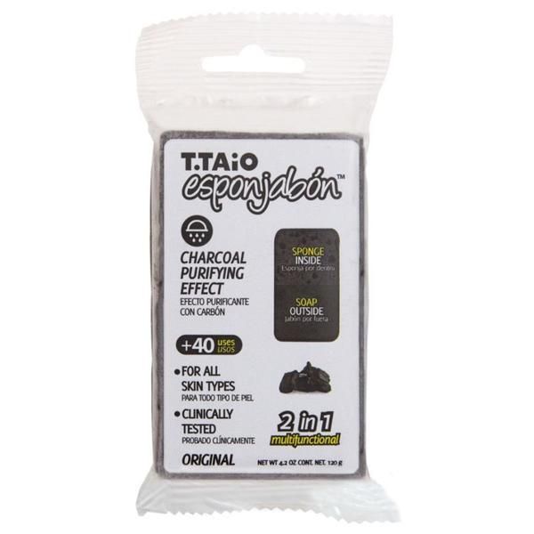 Esponjabon Гъба за баня и сапун за вграждане 2 в 1 - Esponjabon Charcoal Purifying Effect, 120 мл