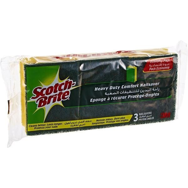 3M Гъба за съдове с защита на ноктите - 3M Scotch Brite Heavy Duty Comfort Nailsaver, 3 бр