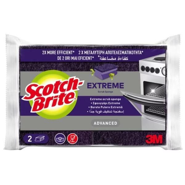 3M Гъби с висока почистваща сила и защита на ноктите - 3M Scotch Brite Extreme Scrub Sponge, 2 бр