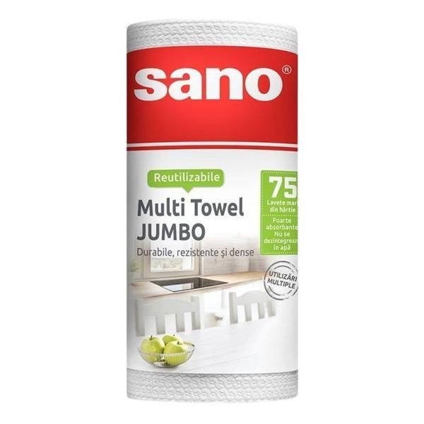 Sano Хартиени кърпи за многократна употреба - Sano Multi Towel Jumbo, 75 бр