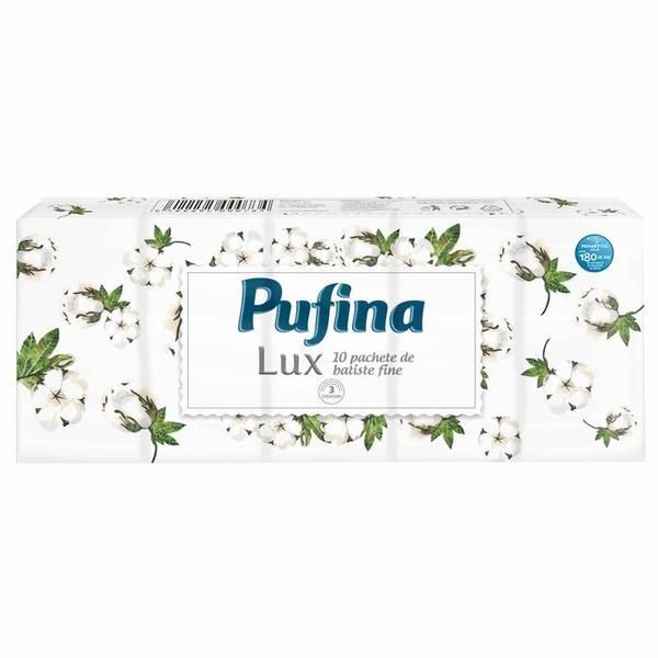 Pufina Хартиени кърпички за нос 3 слоя - Pufina Lux, 10 бр