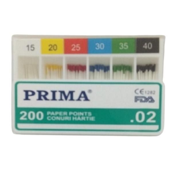 Prima Хартиени стоматологични щифтове Prima асорти 15-40, 200 броя