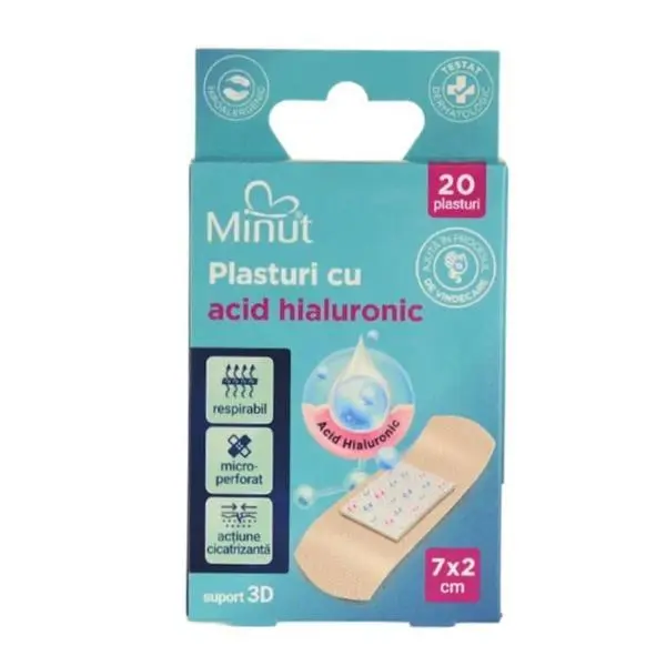 Minut Хиалуронови пластири, 7 x 2 см - Minut, 20 бр