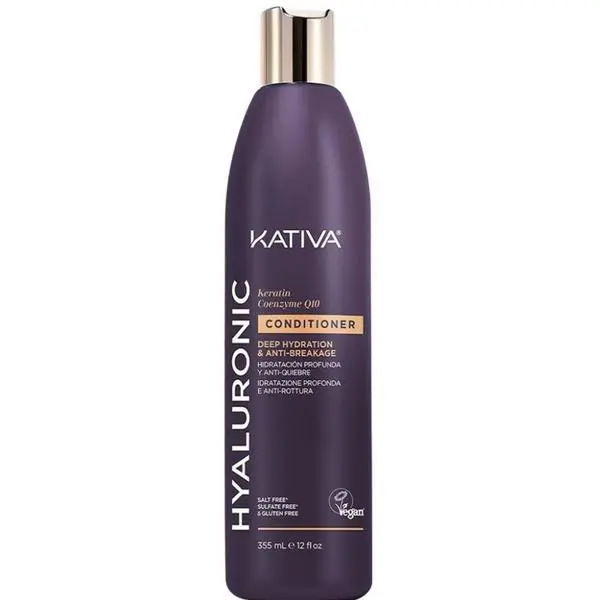 Kativa Хидратиращ балсам с хиалуронова киселина, кератин и коензим Q10 - Kativa Hyaluronic Conditioner, 355 мл