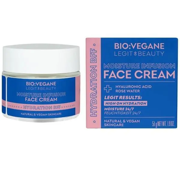 Bio:Vegane Хидратиращ крем за лице - Bio:Vegane Legit Beauty Hydration BFF Face Cream, 50 мл
