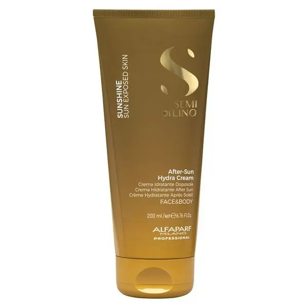 Alfaparf Milano Хидратиращ крем за лице и тяло след слънце - Alfaparf Semi di Lino Sunshine After-Sun Hydra Cream, 200 мл