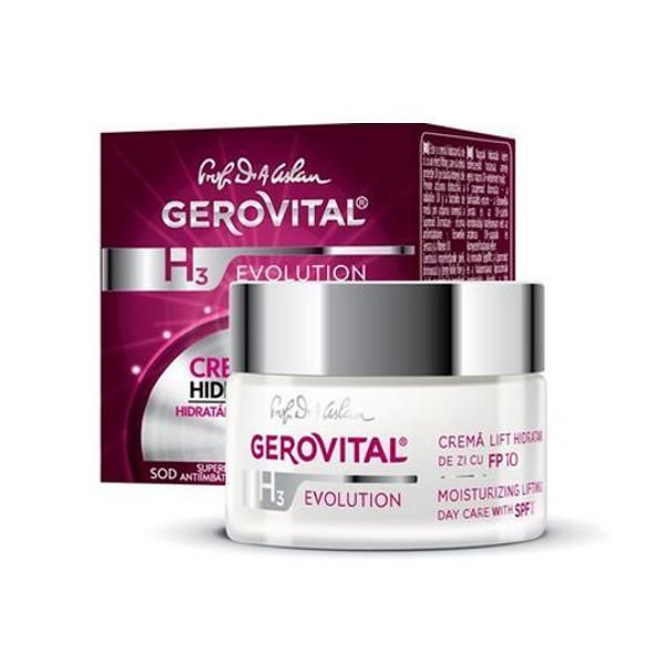 Gerovital Хидратиращ лифтинг дневен крем, с SPF 10 - Gerovital H3 Evolution Moisturizing Lifting Day Care with SPF 10, 50мл