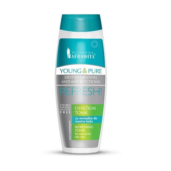 Cosmetica Afrodita Хидратиращ лосион Young &amp; Pure Refreshing Toner Cosmetica Afrodita 200 мл