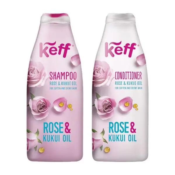 Keff Хидратиращ пакет - Keff Rose &amp; Kukui Oil: Шампоан 500 мл + Балсам 500 мл