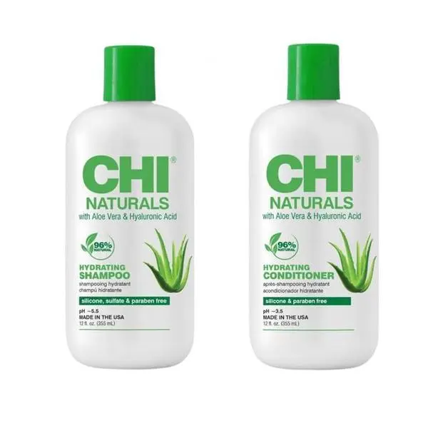 CHI Хидратиращ пакет от  шампоан и балсам с алое вера и хиалуронова киселина CHI Naturals 355 мл