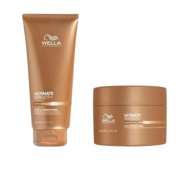 Wella Professionals Хидратиращ пакет за суха и безжизнена коса със сквалан и омега 9 - Wella Professionals Ultimate Smooth: Балсам 200 мл, Маска 150 мл