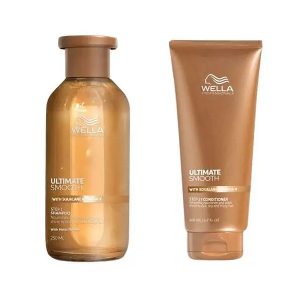 Wella Professionals Хидратиращ пакет за суха и безжизнена коса със сквалан и омега 9 - Wella Professionals Ultimate Smooth: Шампоан 250 мл, Балсам 200 мл