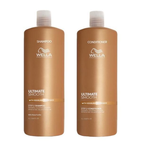 Wella Professionals Хидратиращ пакет за суха и изтощена коса Wella Professionals Ultimate Smooth: Шампоан 1000 мл + Балсам 1000 мл