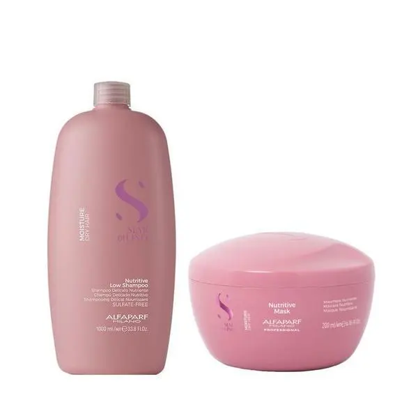 Alfaparf Milano Хидратиращ пакет за суха коса - Alfaparf Milano Semi Di Lino Moisture Nutritive: Шампоан 1000 мл, Маска 200 мл