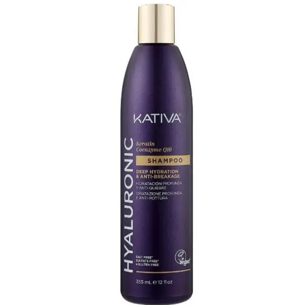 Kativa Хидратиращ шампоан с хиалуронова киселина, кератин и коензим Q10 - Kativa Hyaluronic Shampoo, 355 мл