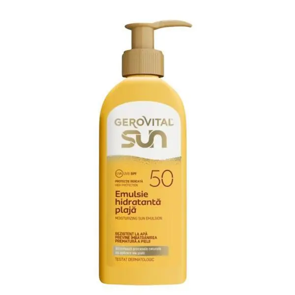 Gerovital Хидратираща емулсия за плажа със SPF 50 - Gerovital Sun Moisturizing Sun Emulsion, 200 мл