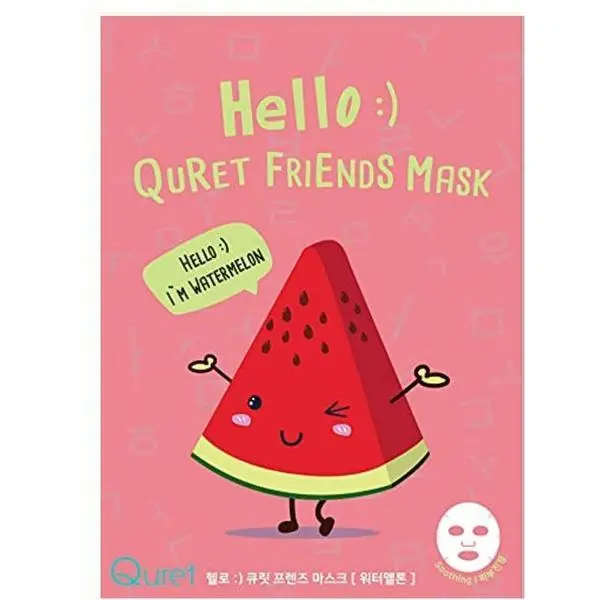 Quret Хидратираща маска за лице с екстракт от диня - Quret Hello :) Friends Mask 25 гр