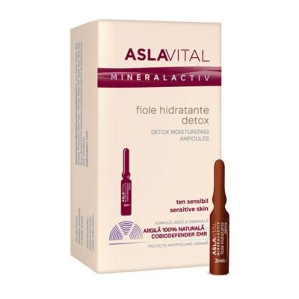 Aslavital Хидратиращи детоксикиращи ампули - Aslavital Mineralactiv Detox Moisturizing Ampoules, 7 x 2мл
