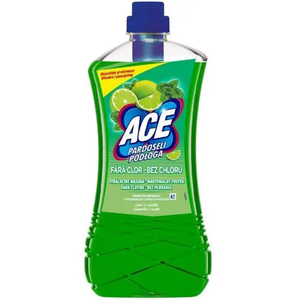 Ace Хигиенизиращ препарат за под с аромат на лайм и мента - Ace Pardoseli, 1000 мл