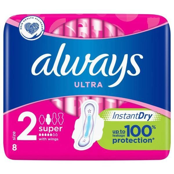 Always Хигиенни абсорбиращи превръзки - Always Ultra Super, размер 2, 8 бр