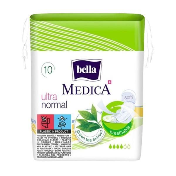 Bella Хигиенни абсорбиращи превръзки - Bella Medica Ultra Normal Green Tea Extract, 10 бр
