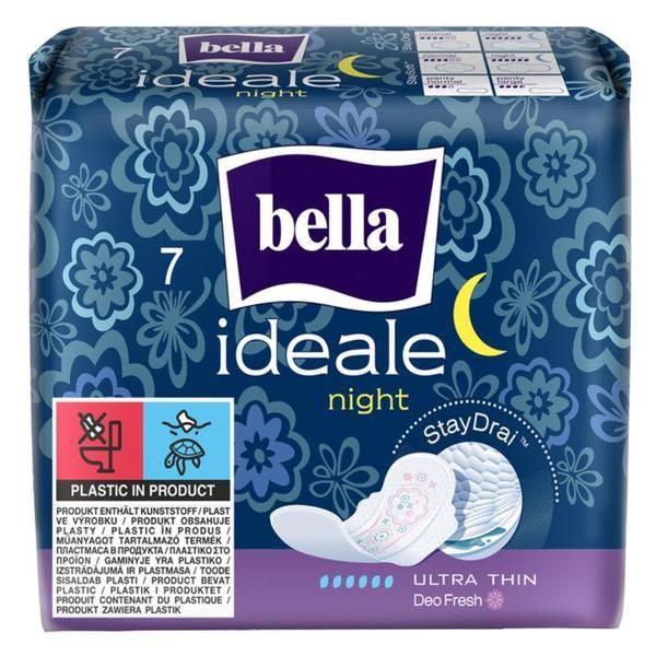 Bella Хигиенни абсорбиращи превръзки за през нощта - Bella Ideale Night StayDrai Ultra Thin, 7 бр
