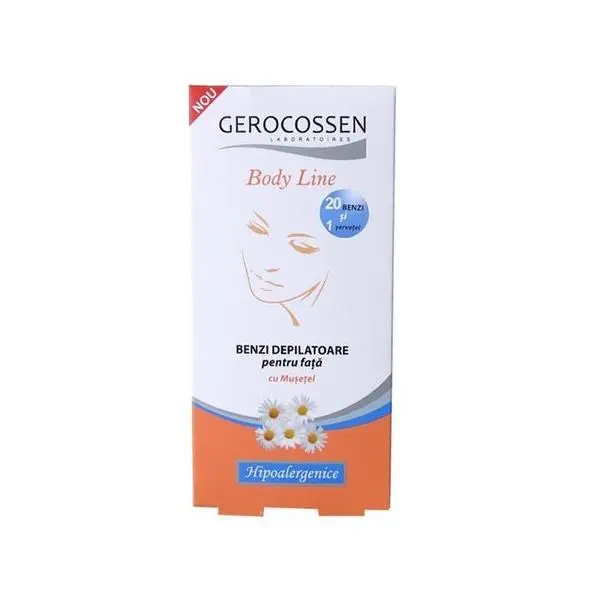 Gerovital Хипоалергенни ленти за депилация за лице Gerocossen, 20 броя