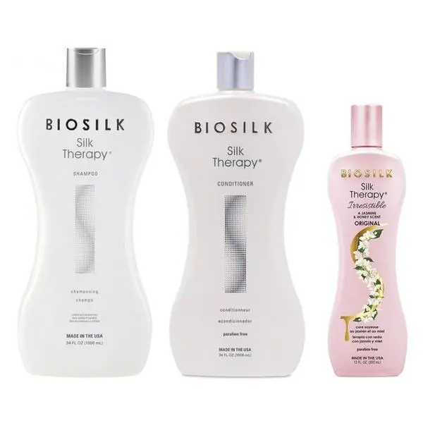 Biosilk Хранителен пакет за всички типове коса - Biosilk Farouk Silk Therapy: Шампоан 1006 мл, Балсам 1006 мл