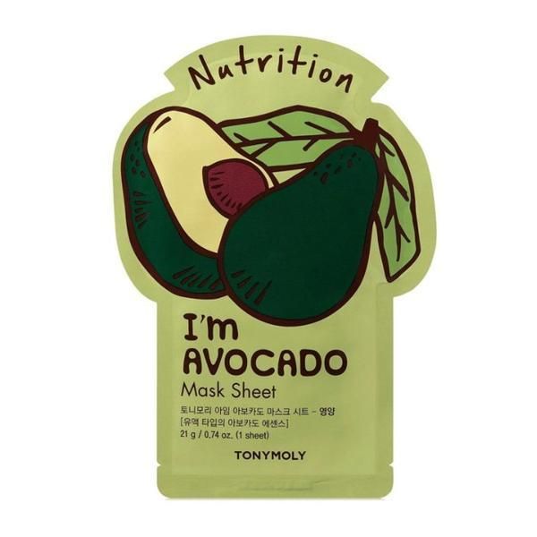 Tony Moly Хранителна корейска маска за лице тип салфетка с авокадоTony Moly I&#039;m Avocado Mask Sheet Nutrition, 1 бр