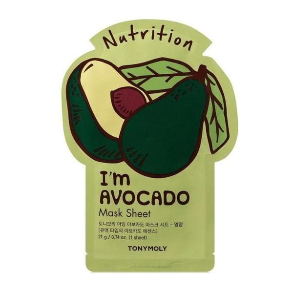 Tony Moly Хранителна корейска маска за лице тип салфетка с авокадоTony Moly I'm Avocado Mask Sheet Nutrition, 1 бр