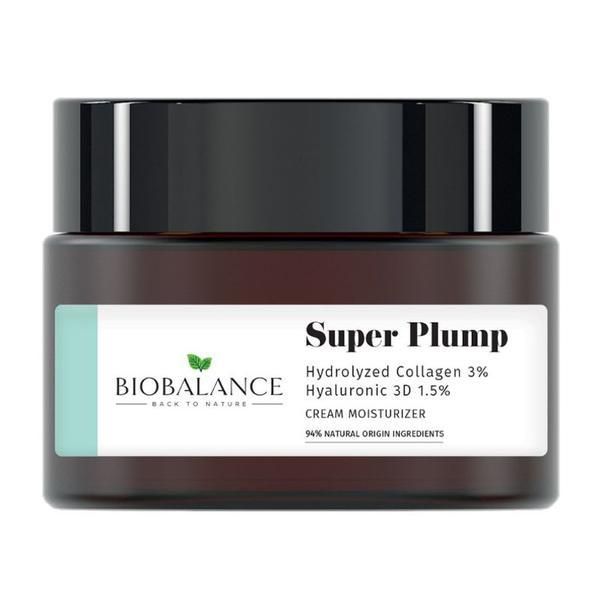 Bio Balance Интензивен хидратиращ крем против бръчки с хидролизиран колаген 3% + 3D хиалуронова киселина 1,5% - Bio Balance Super Plump Cream Moisturizer, 50 мл