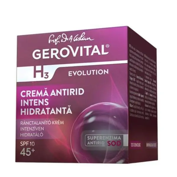 Gerovital Интензивен хидратиращ крем против бръчки SPF 10 - Gerovital H3 Evolution Anti-Wrinkle Highly Moisturizing Cream, 50мл