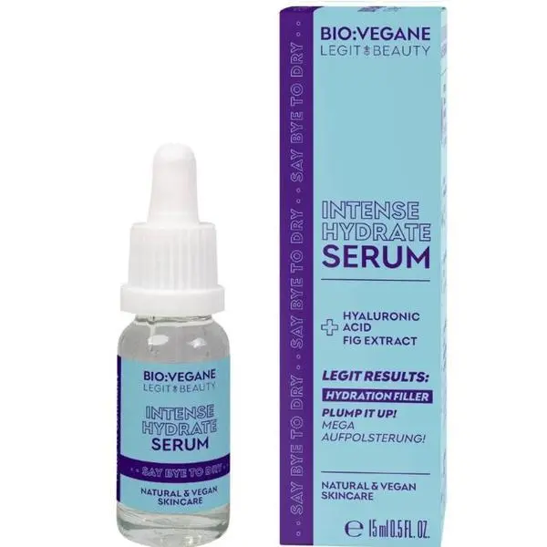 Bio:Vegane Интензивен хидратиращ серум за кожа - Bio:Vegane Legit Beauty Intense Hydrate Serum, 15 мл