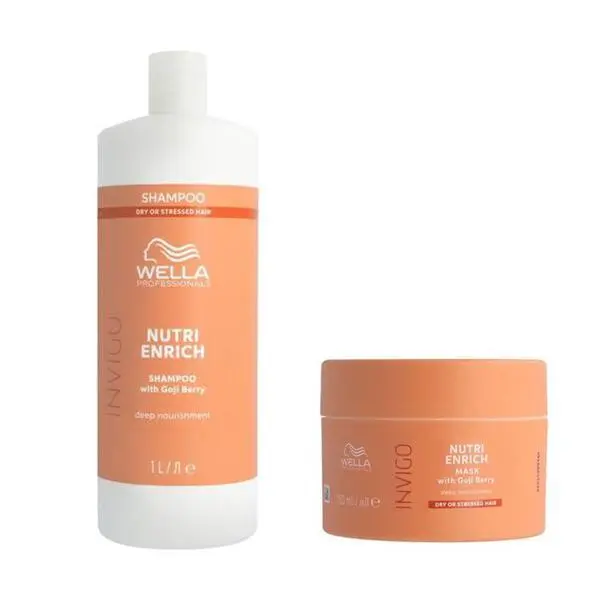 Wella Professionals Интензивно подхранващ пакет за суха и увредена коса - Wella Professionals Invigo Nutri-Enrich: Шампоан 1000 мл, Маска 150 мл