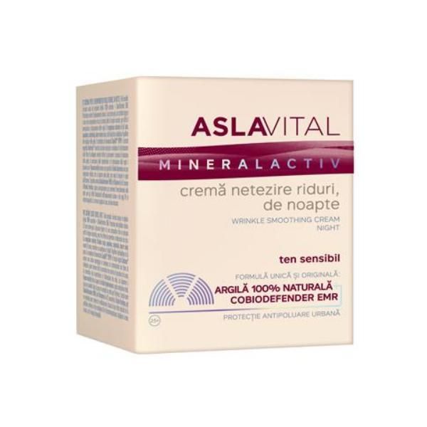 Aslavital Изглаждащ нощен крем против бръчки - Aslavital Mineralactiv Wrinkle Smoothing Cream Night, 50мл
