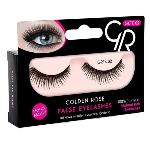 Golden Rose Изкуственни мигли лента 02 с включено мини лепило Golden Rose
