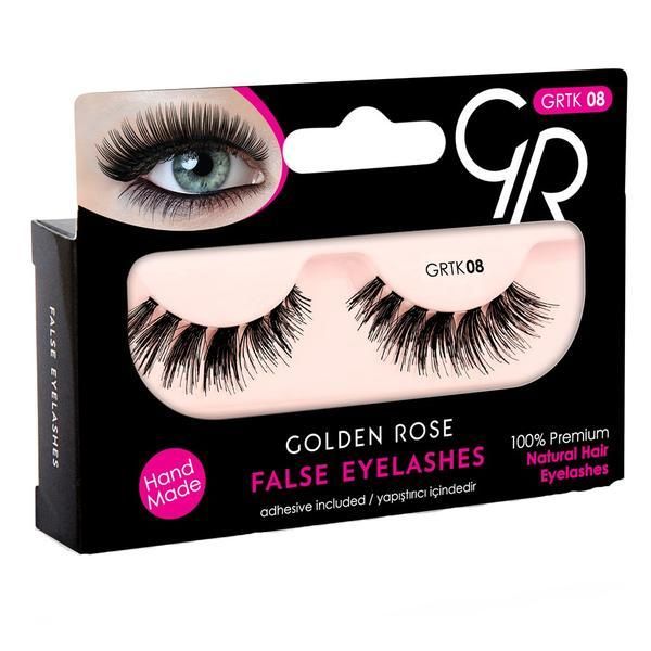 Golden Rose Изкуственни мигли лента 08 с включено мини лепило Golden Rose