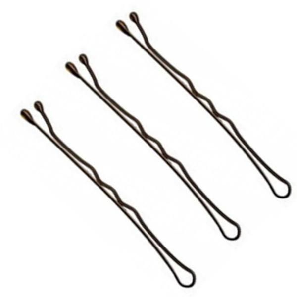 Prima Кафяви вълнообразни фиби - Prima Ball Pointed Hair Grips Waved 63 мм