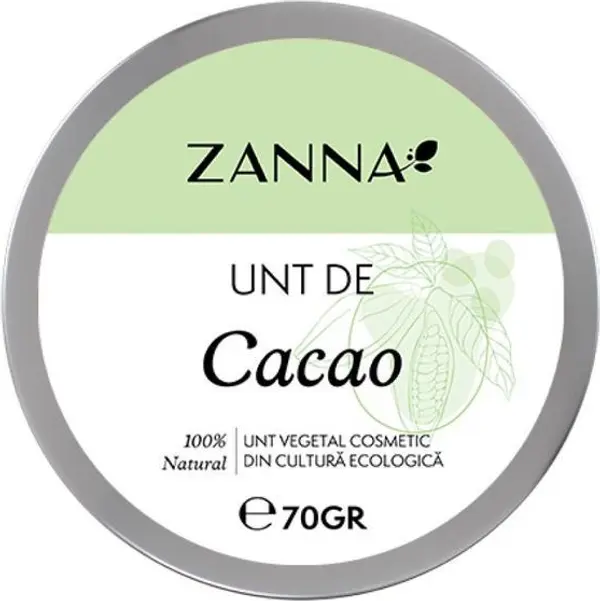 Zanna Какаово масло - Zanna 100% натурално, органична култура, 70 гр