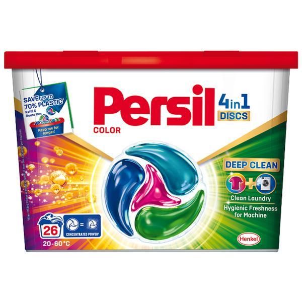Persil Капсулен препарат за цветни дрехи - Persil Disc Color 4 in 1 Deep Clean, 26 бр