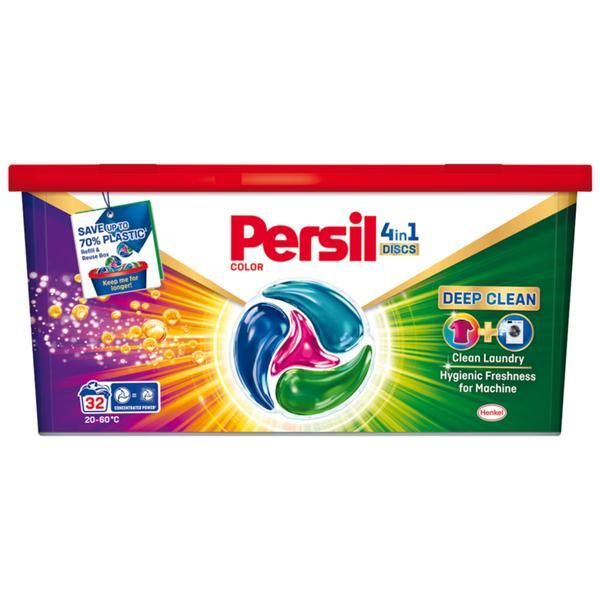 Persil Капсулен препарат за цветни дрехи - Persil Disc Color 4 in 1 Deep Clean, 32 бр