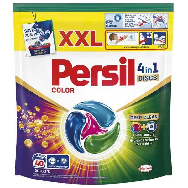 Persil Капсулен препарат за цветни дрехи - Persil Disc Color 4 in 1 Deep Clean, 40 бр