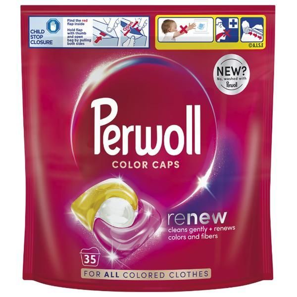 Perwoll Капсули перилен препарат за цветни дрехи - Perwoll Renew Colour Caps, 35 бр