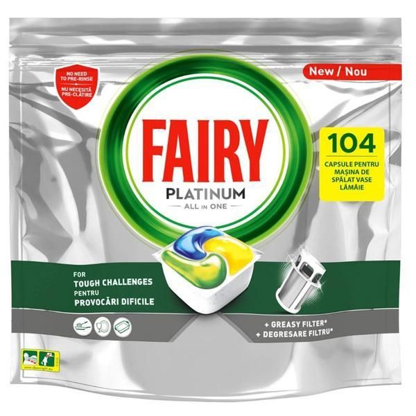 Fairy Капсули препарат за съдомиялна машина - Fairy Platinum, 104 капсули