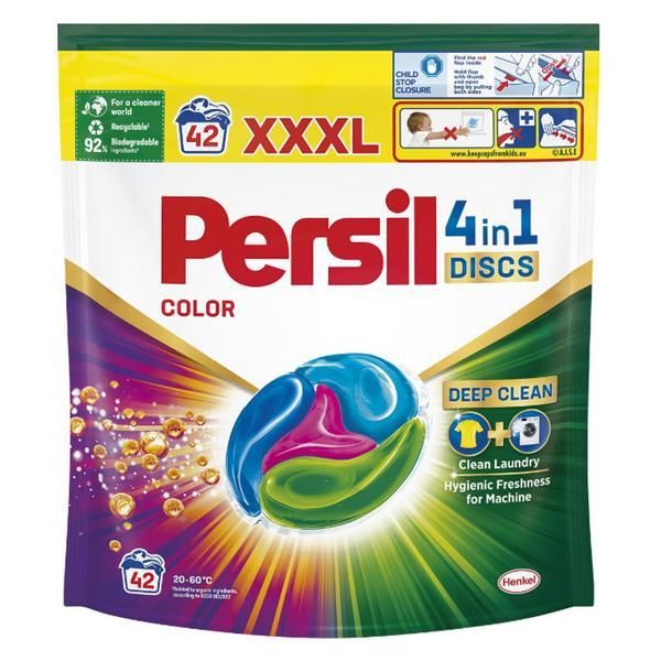Persil Капсули за цветни дрехи - Persil Disc Color 4 in 1 Deep Clean, 42 бр