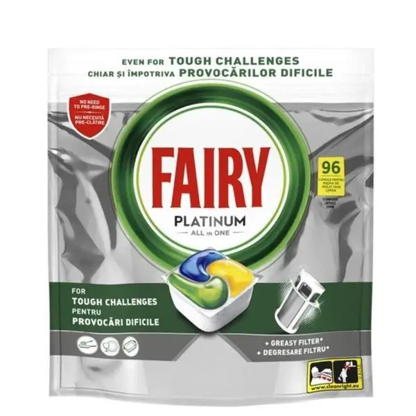 Fairy Капсули за миене на съдомиялни машини - Fairy Platinum All in One, 96 капсули