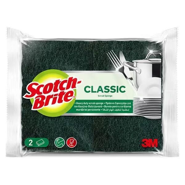 3M Класическа гъба за мощно почистване на съдове - 3M Scotch Brite гъба, 2 бр