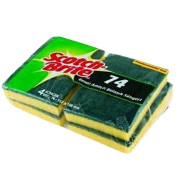 3M Класическа гъба за съдове - 3M Scotch Brite Heavy Duty Scrub Scrub Sponge, 4 бр